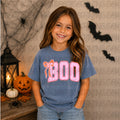 Curved Lace Boo With Bow- pink and orange