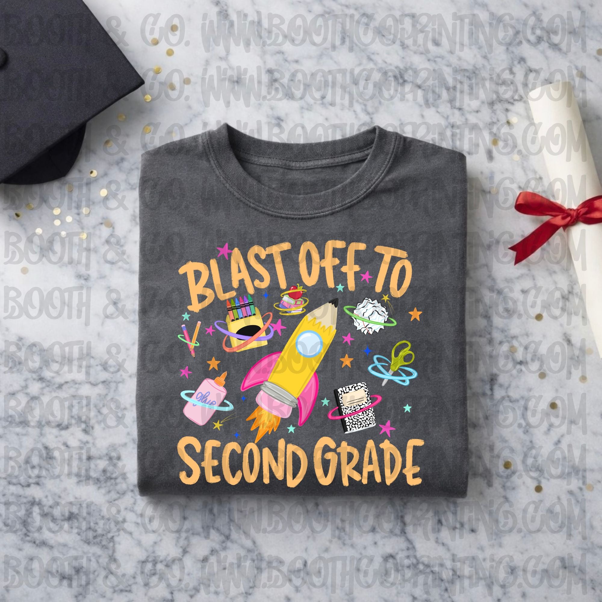 Blast Off To Second Grade! (Pink)