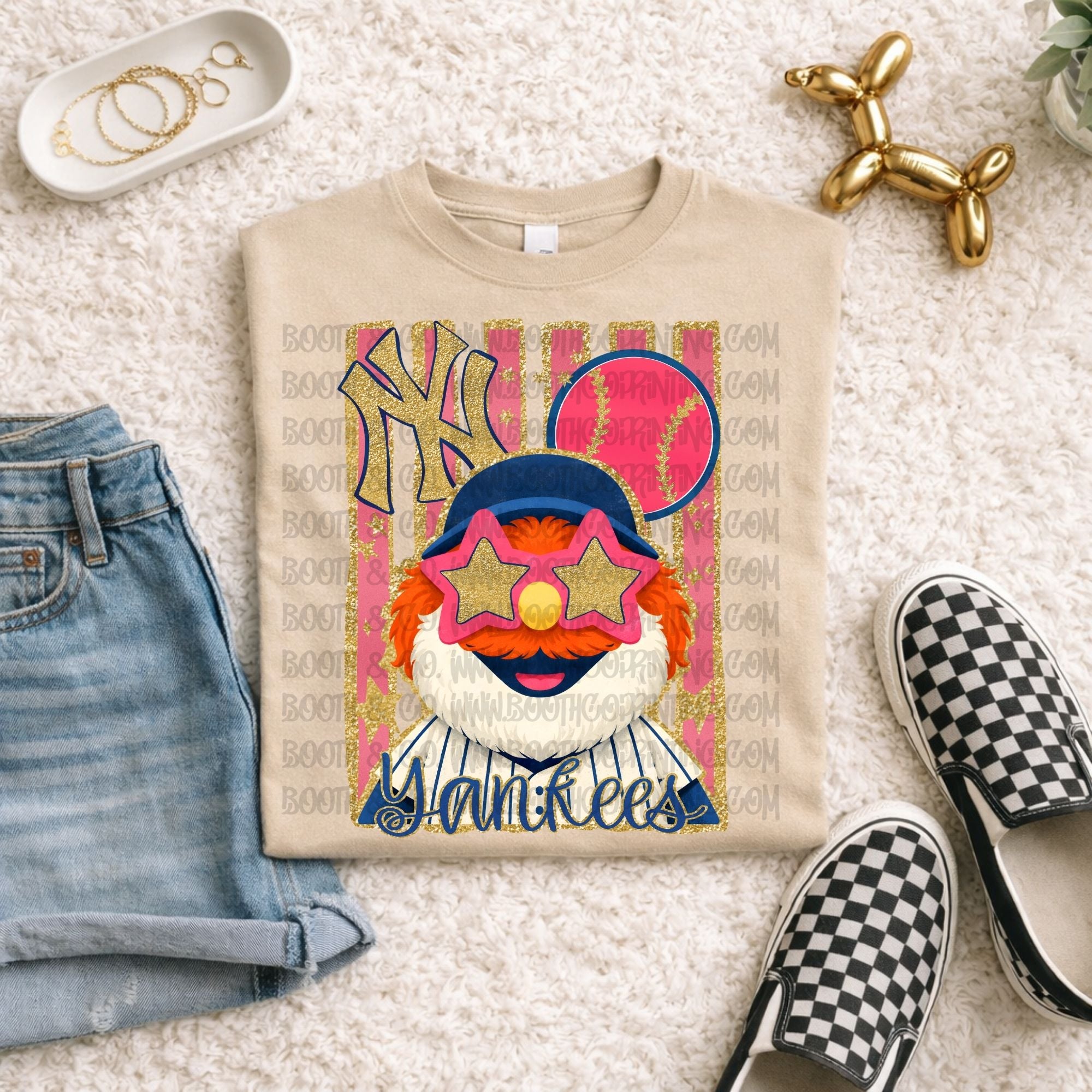 Glitter Stripes-Yankees