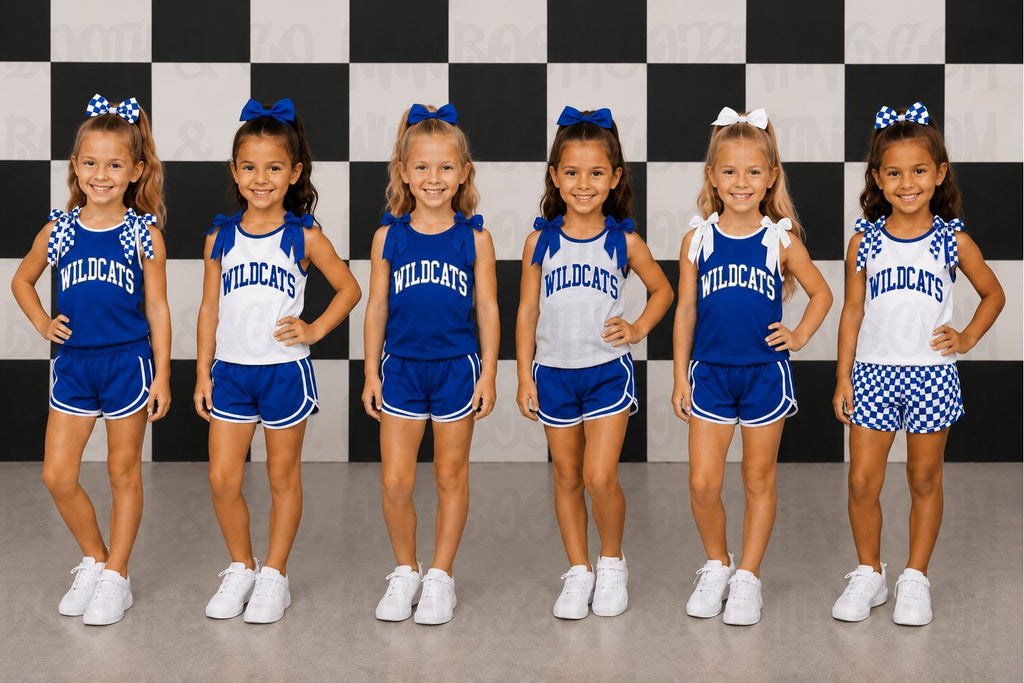 Wildcats Bow Sets- Royal Blue and White
