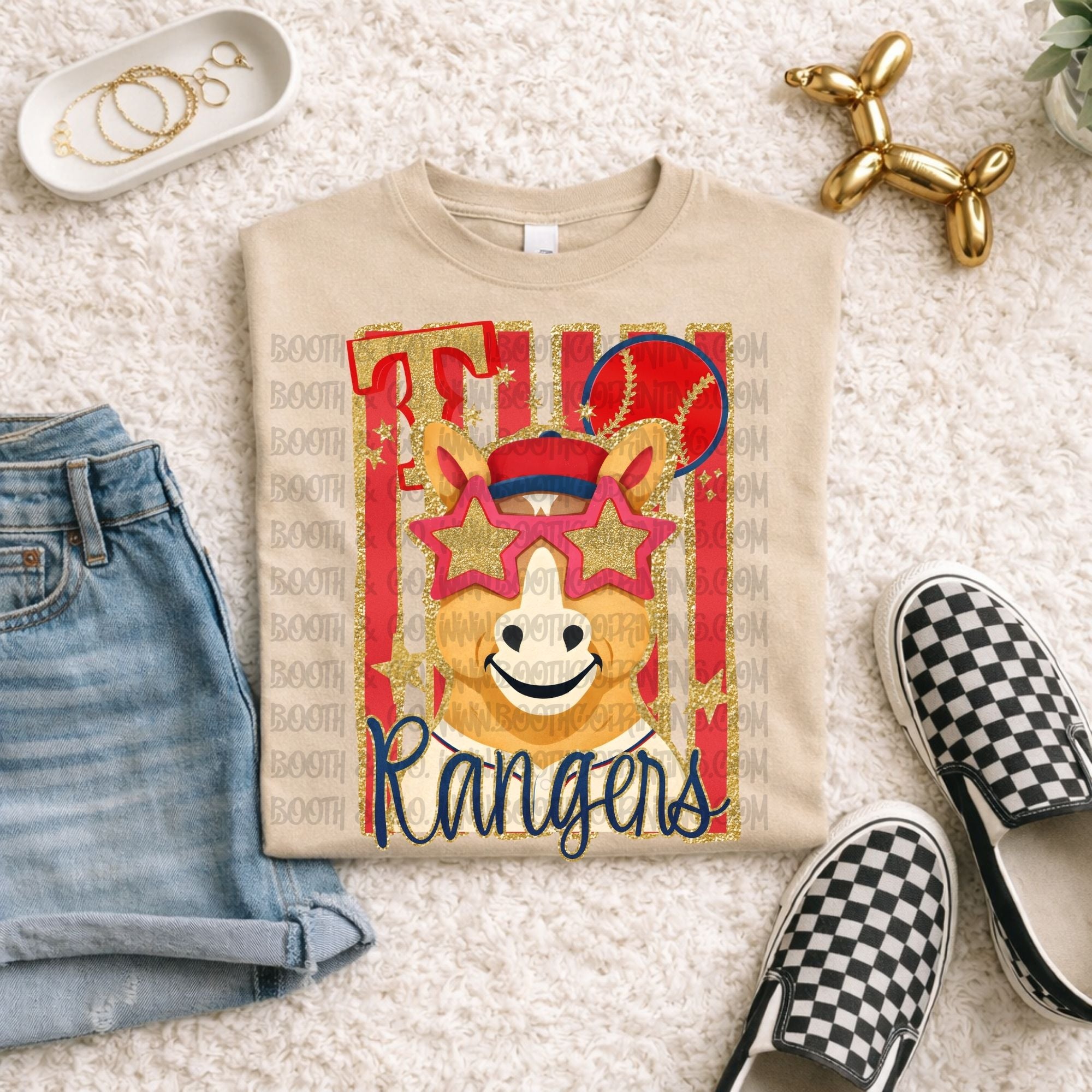 Glitter Stripes- Rangers