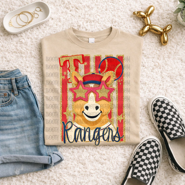 Glitter Stripes- Rangers