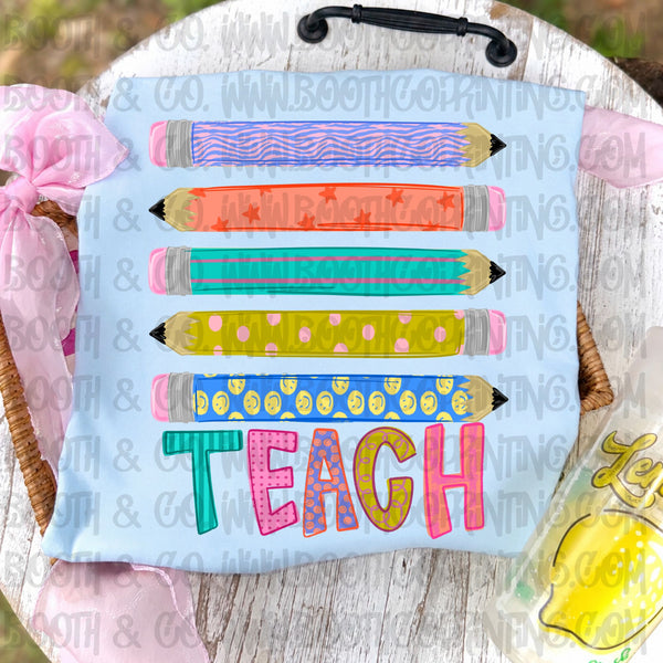 Colorful Pencil Stack Teach