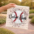 Splatter Baseball Custom Name- Maroon, Grey, White