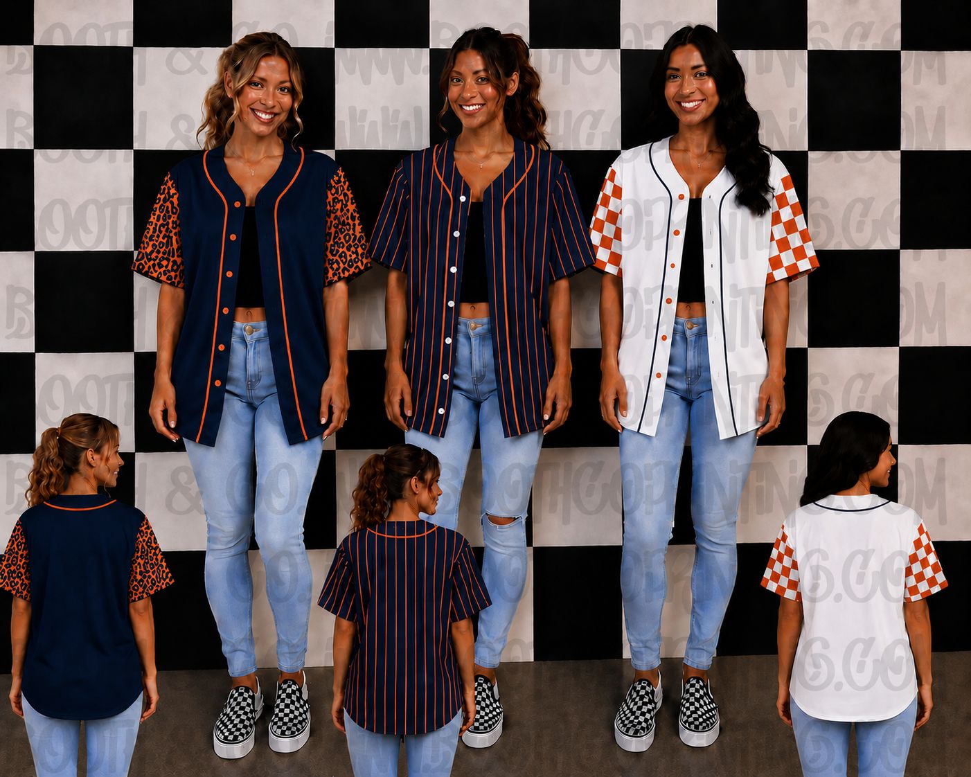 Blank Baseball Jersey- Navy Blue and Orange