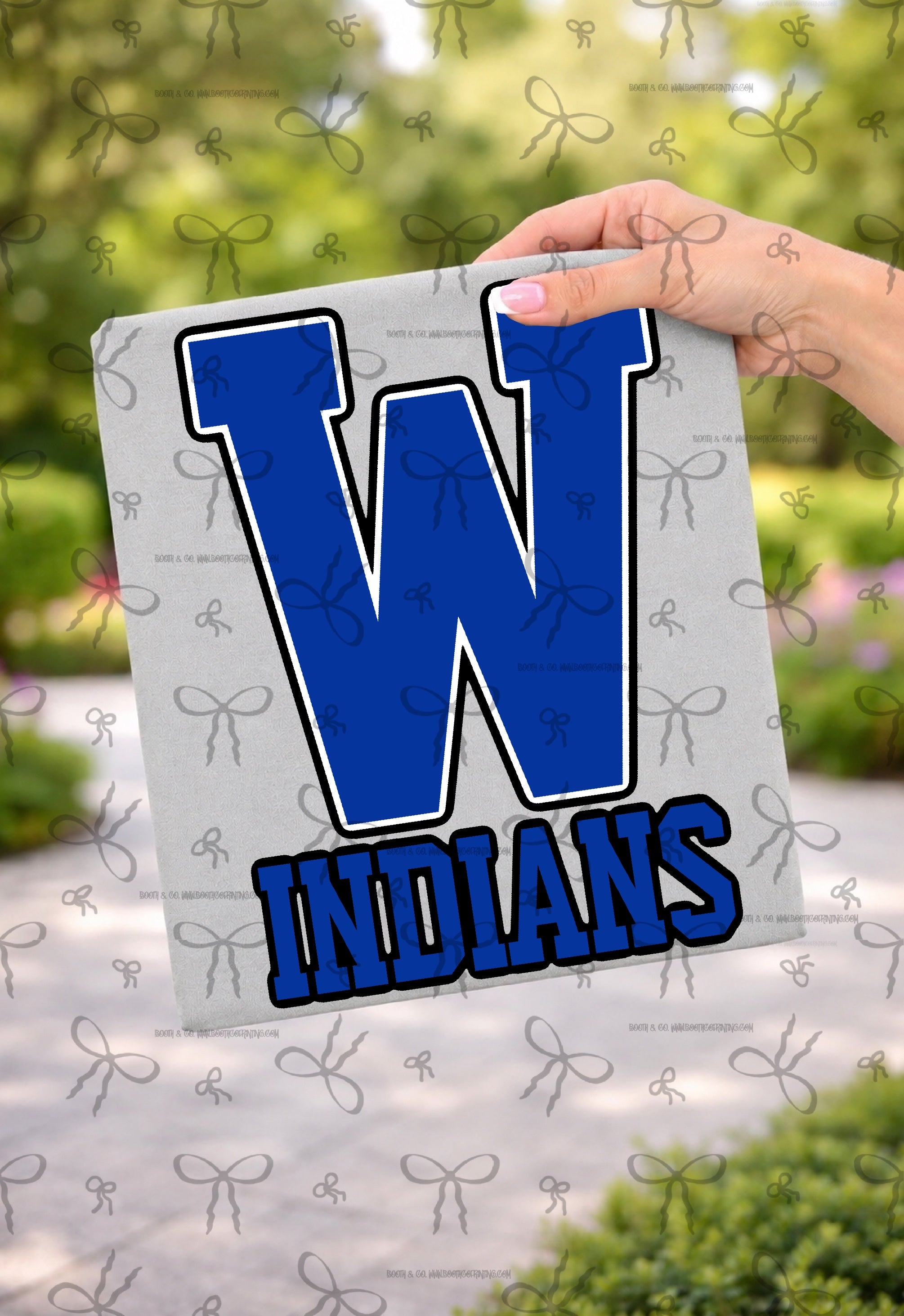 Letterman Sport Wording- Warrior W Indians (blue)