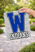 Letterman Sport Wording- Warrior W Indians (white)