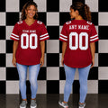 Blank Football Jerseys- Crimson and White