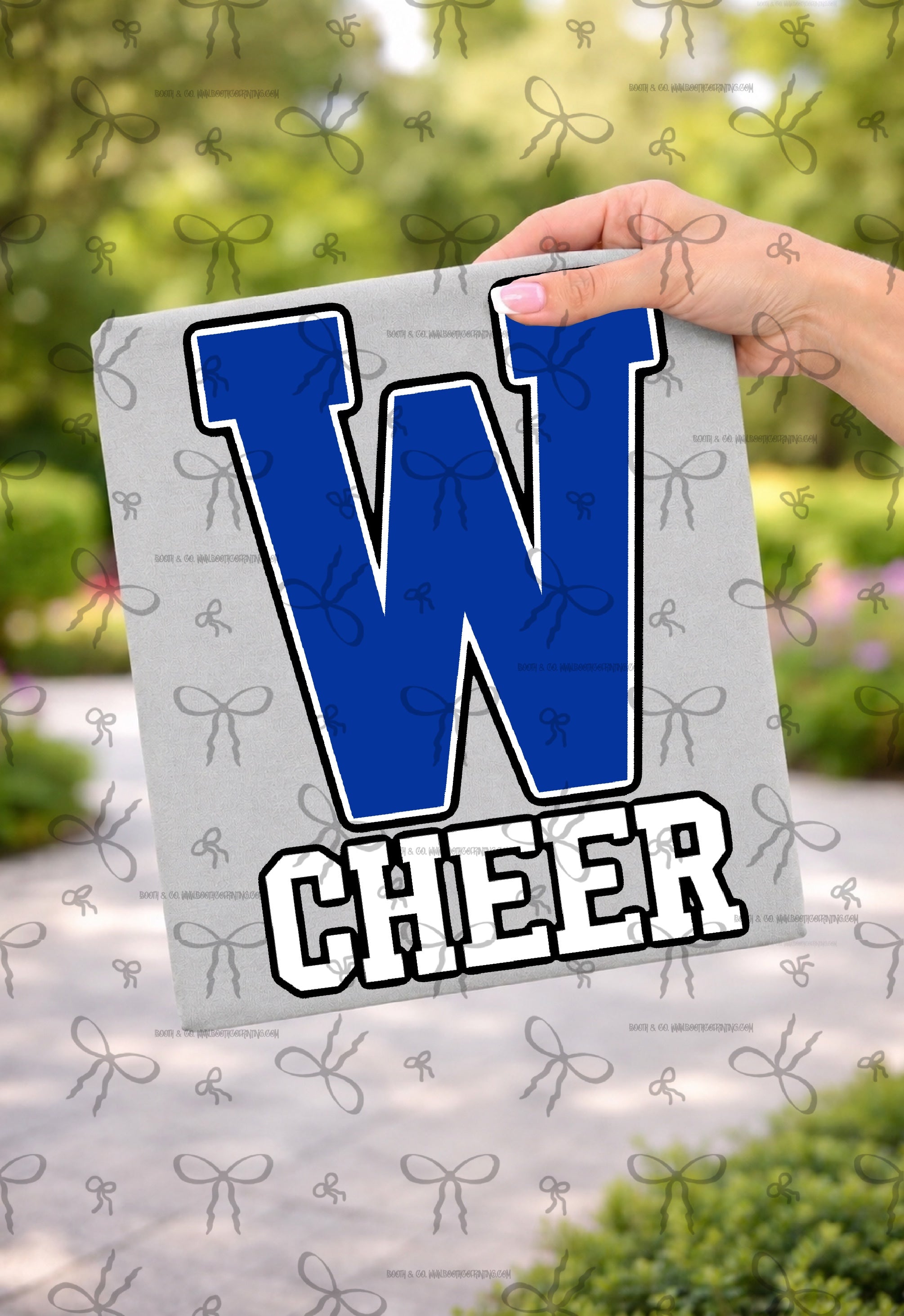 Letterman Sport Wording- Warrior W Cheer (white)