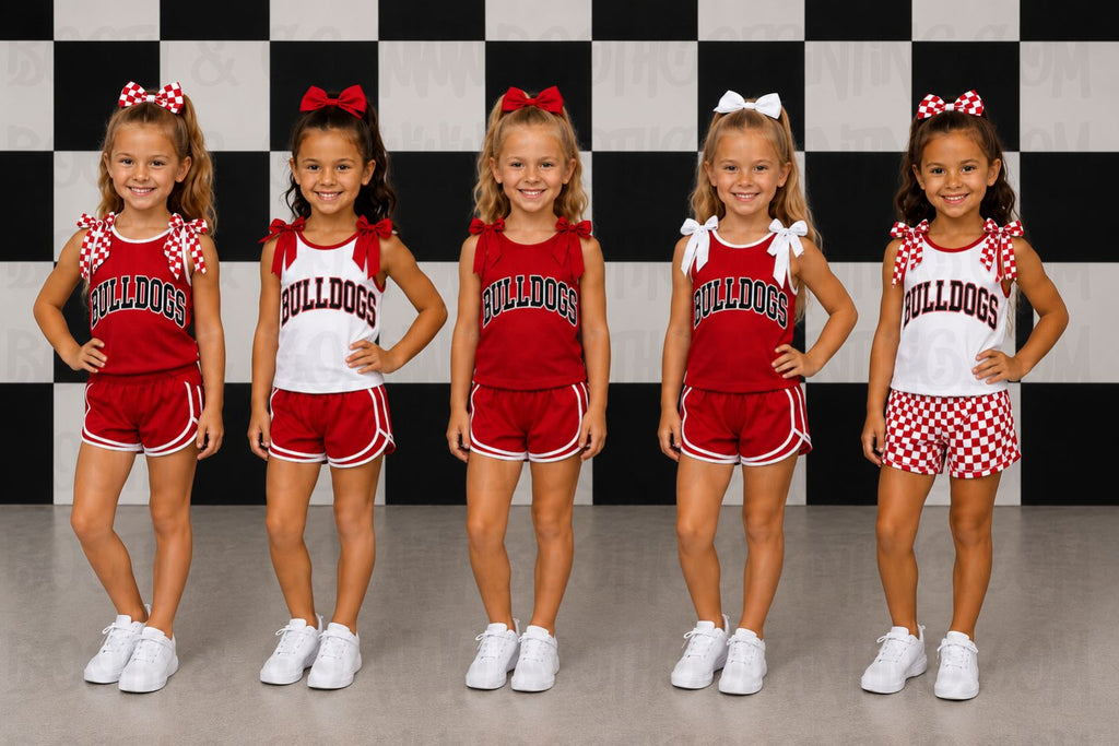 Bulldogs Bow Sets- Red and White