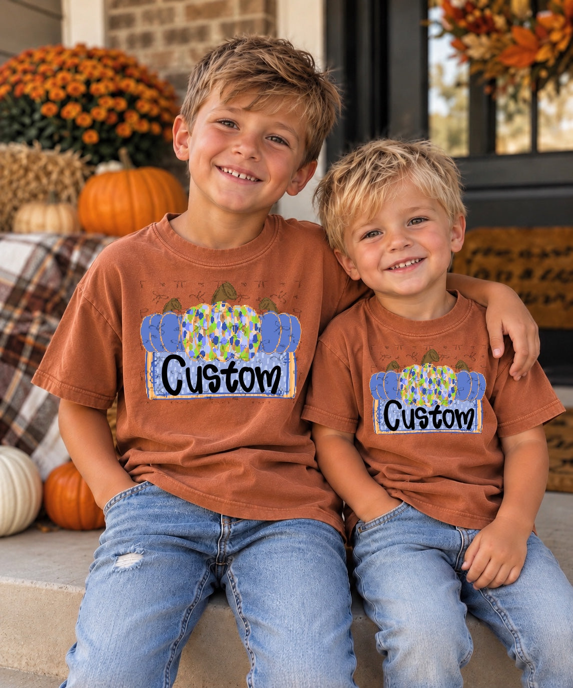 Colorful Pumpkins-Name Plate (boy)