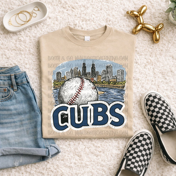 Hometown Sketched-Cubs