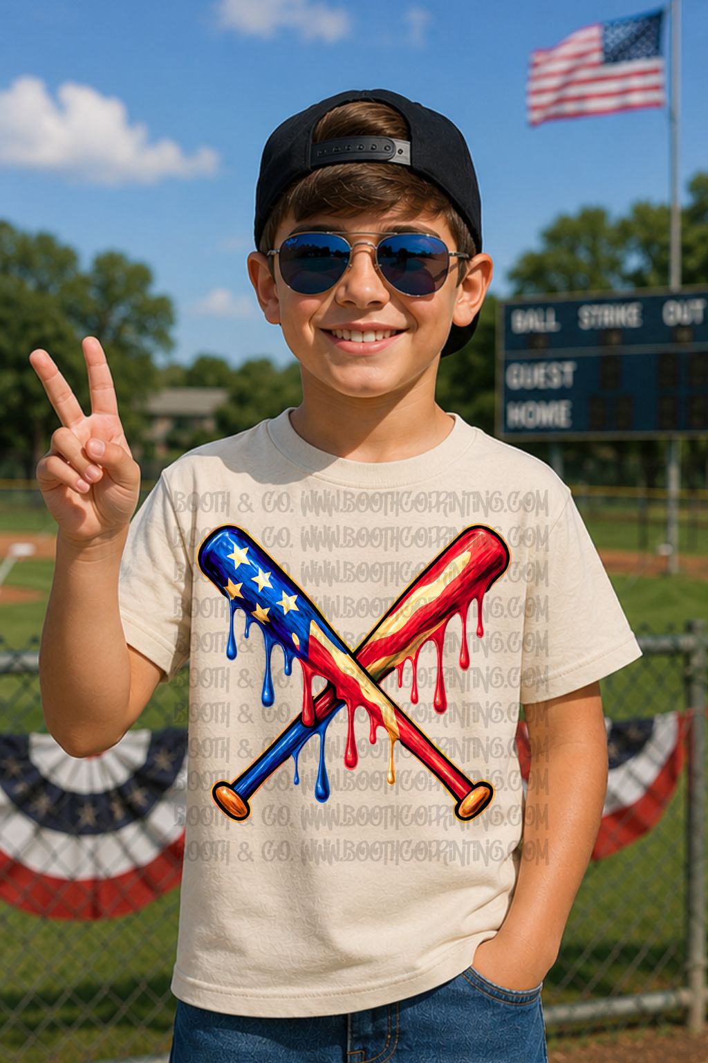 Baseball Independence Day Drip