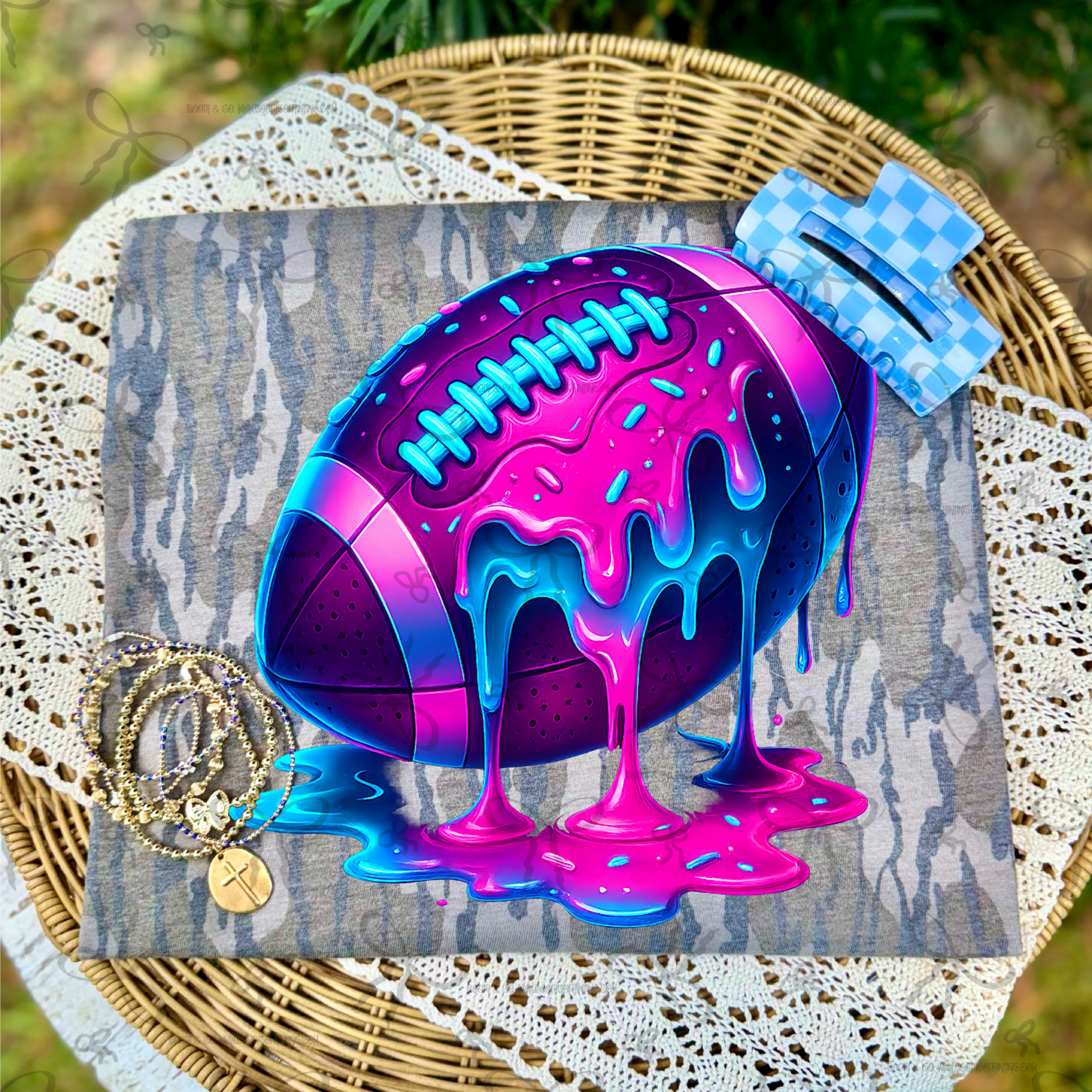 Football Drip- Pink and Blue