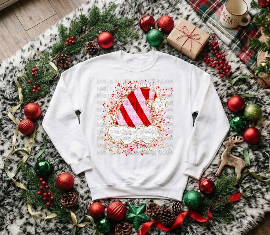 Painted Striped Santa Hat Splatter - Blank