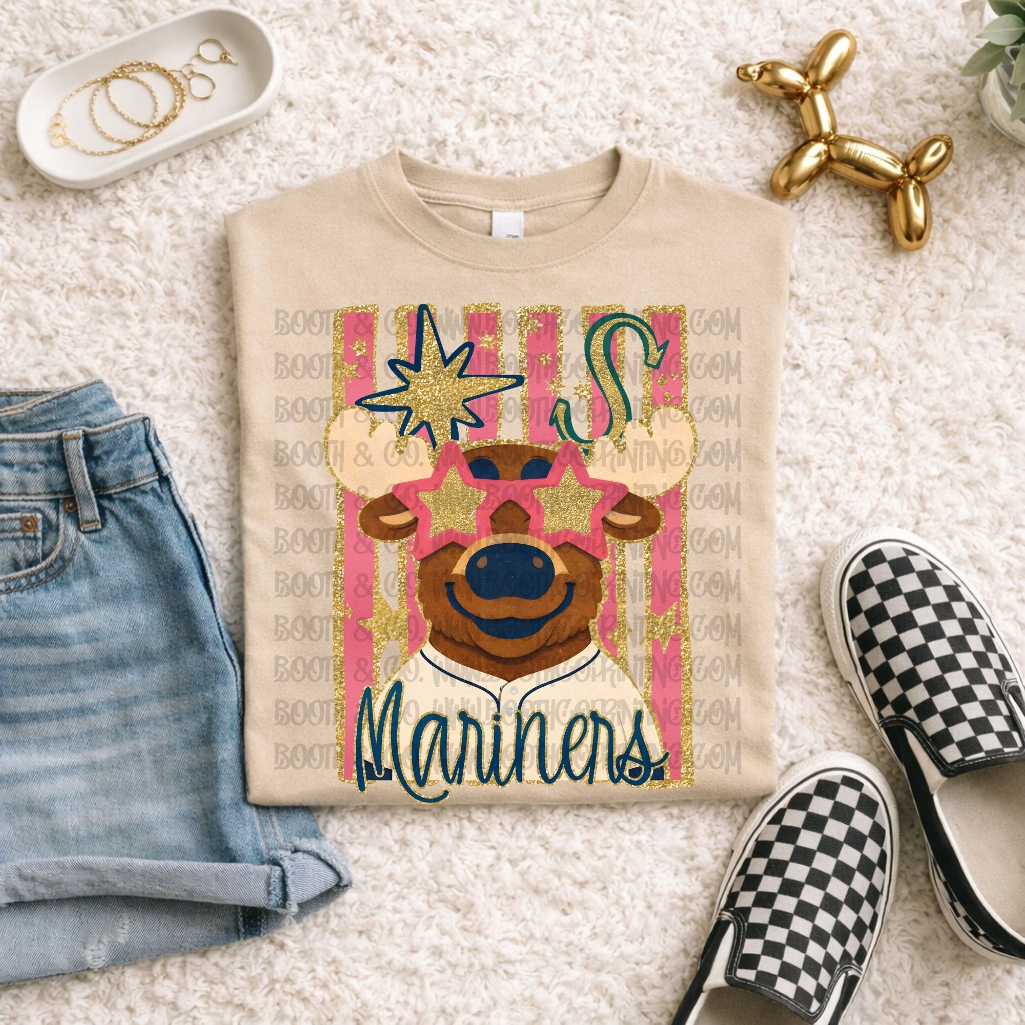 Glitter Stripes-Mariners