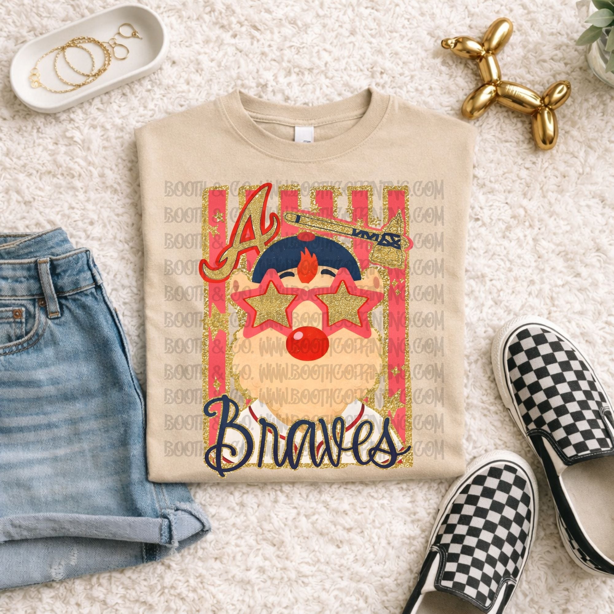 Glitter Stripes-Braves