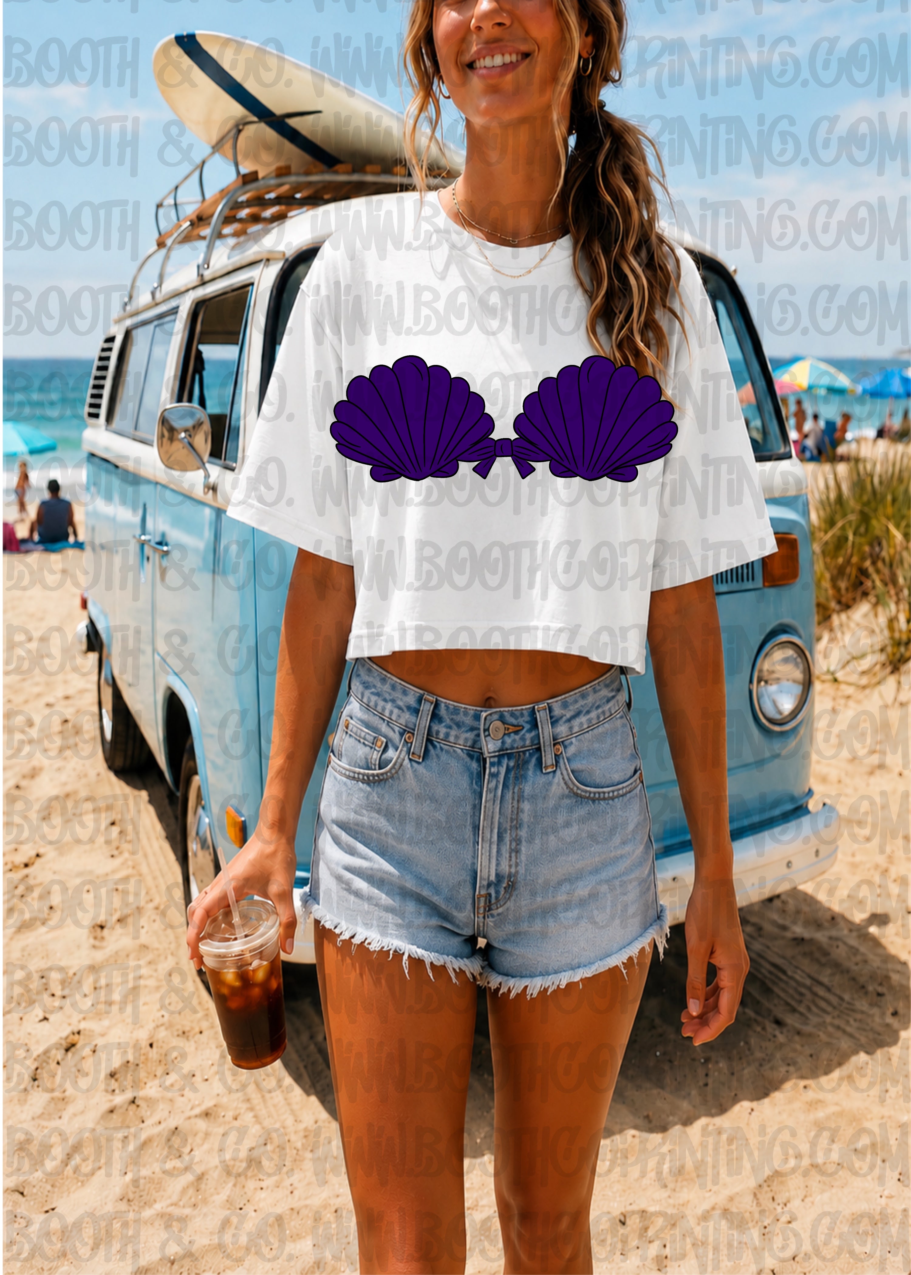 Shell Top Bathing Suit- Purple