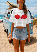 Shell Top Bathing Suit- Red