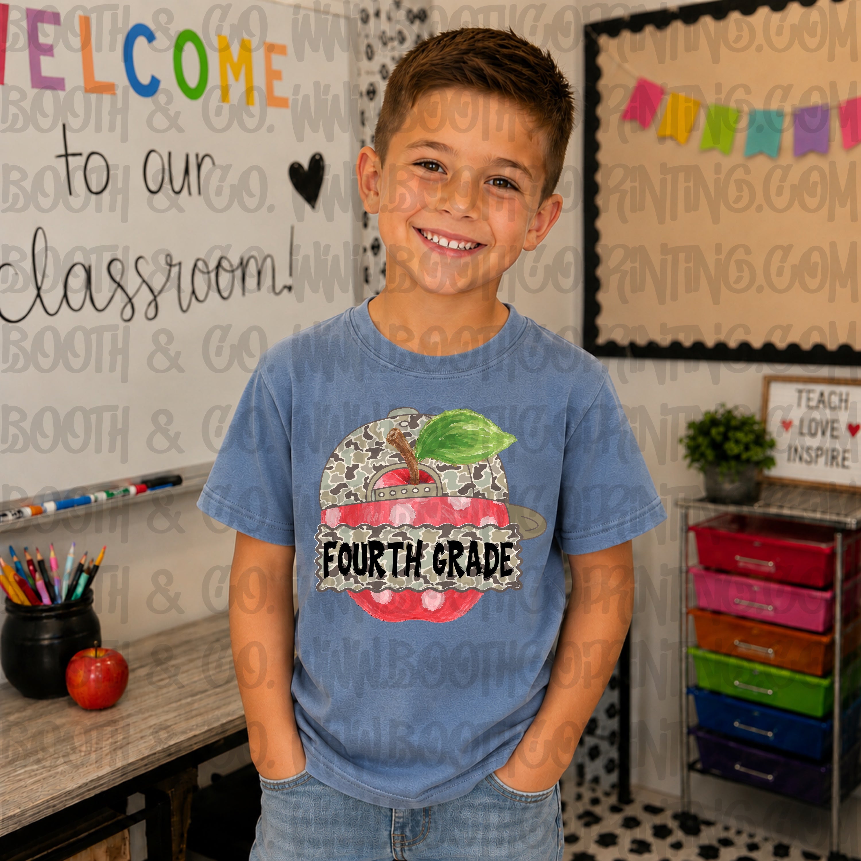 Camo Apple Grades- Fourth Grade
