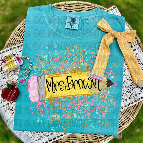 Name Pencil Splatter