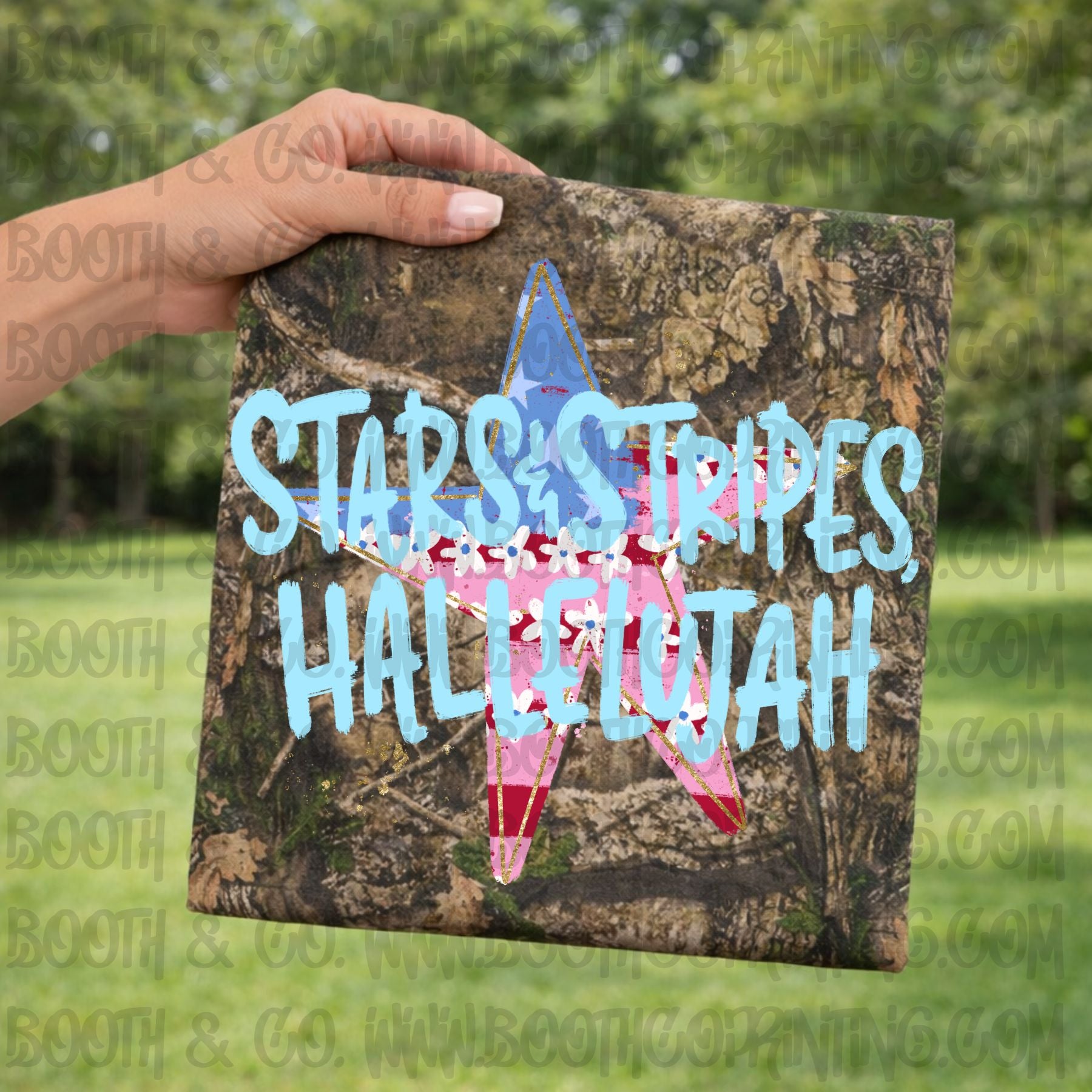 Stars and Stripes, Hallelujah (light blue floral)