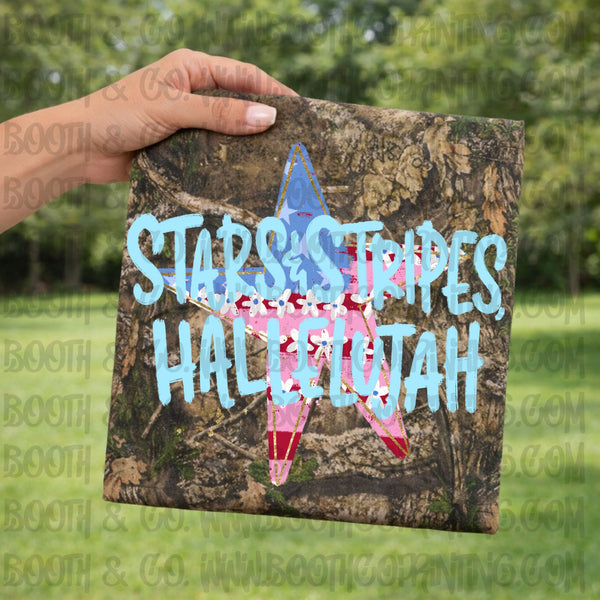 Stars and Stripes, Hallelujah (light blue floral)