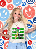 Teach Love Inspire Side Stripe Pencil Bow- Green