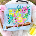 Hit, Run, Steal Floral Softball Home Plate
