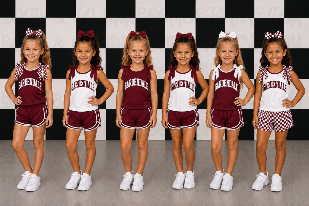 Gardendale Bow Set- Maroon and White