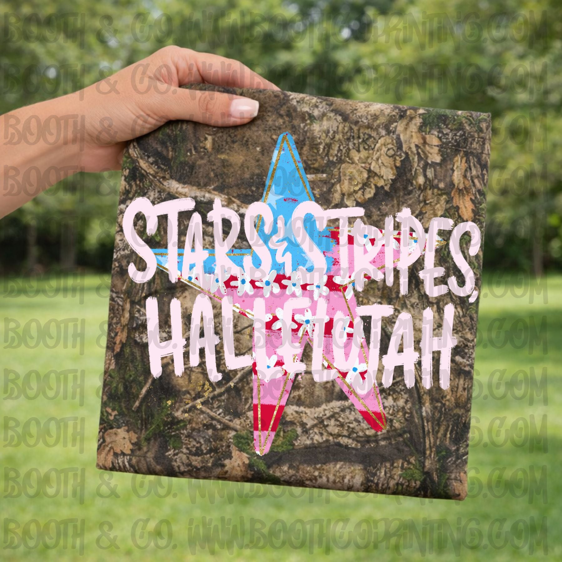 Stars and Stripes, Hallelujah (light pink floral)