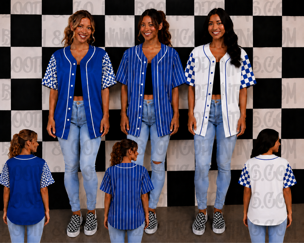 Blank Baseball Jersey- Royal Blue & White
