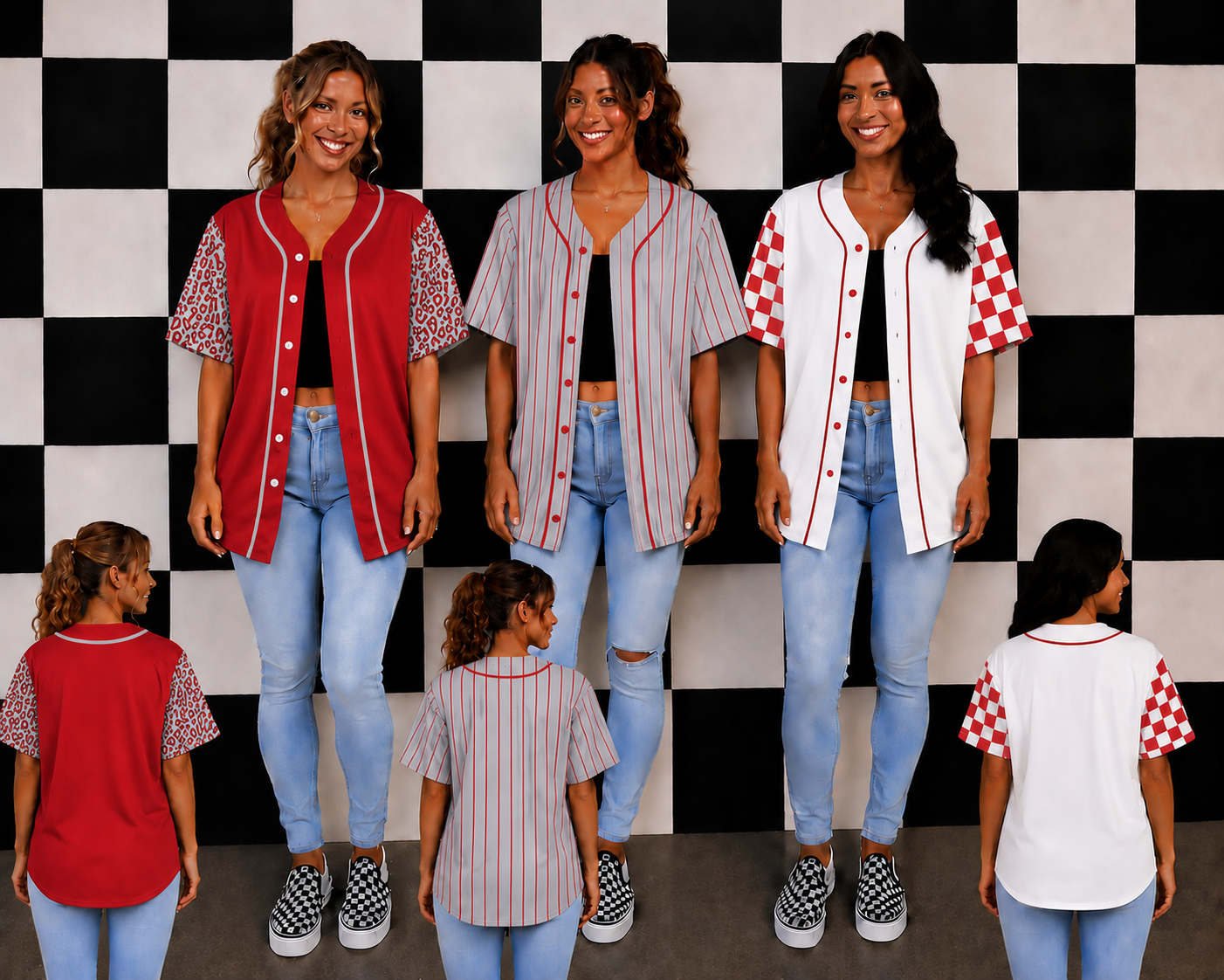 Blank Baseball Jersey-Red and Gray