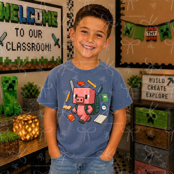 Minecraft Pig Is Ready For School