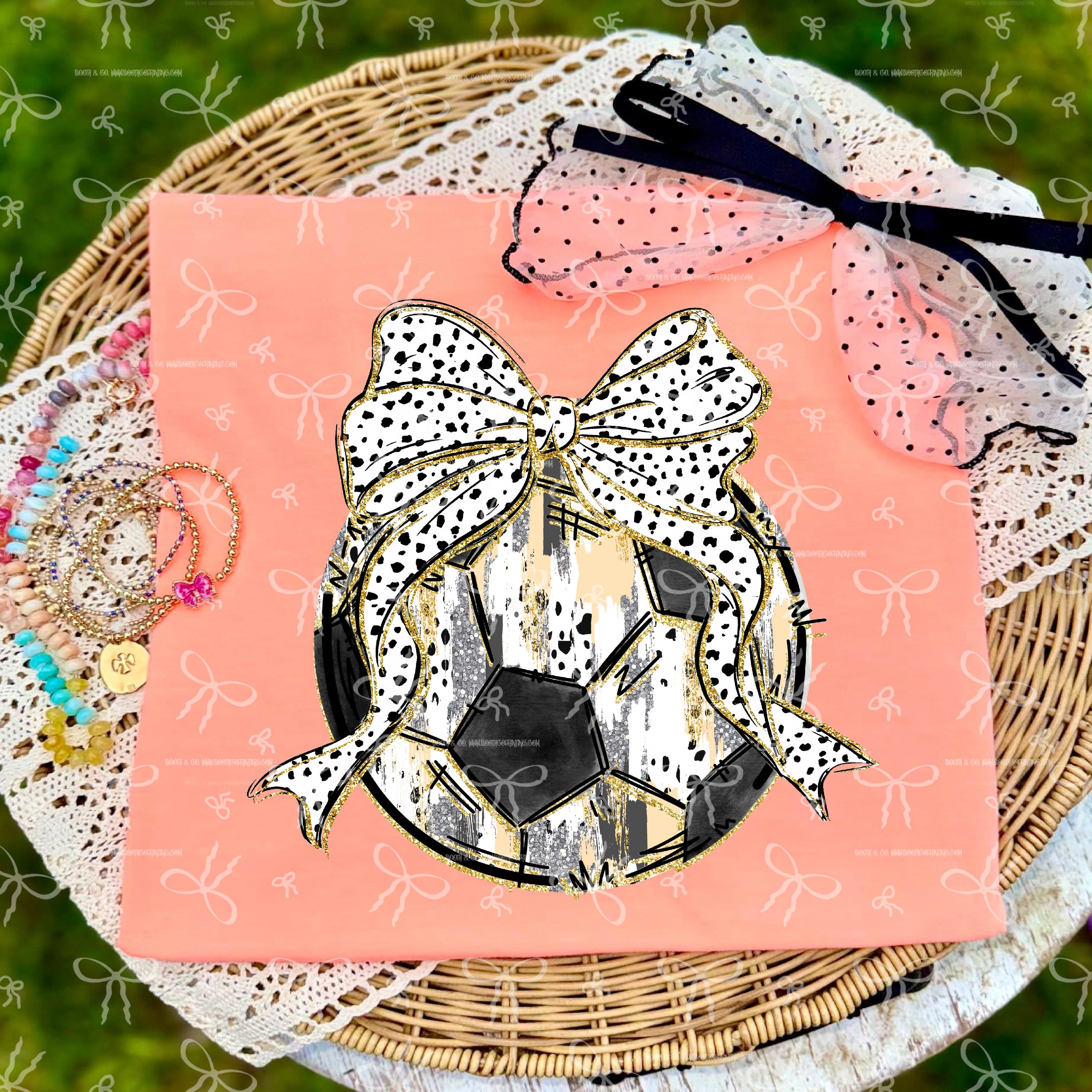 Preppy Glitter Soccer Bow