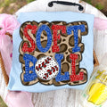 Softball Doodle Letters Polka Dot Cheetah Print-Red/Royal Blue