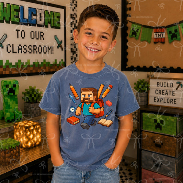 Minecraft Steve Is Ready For School