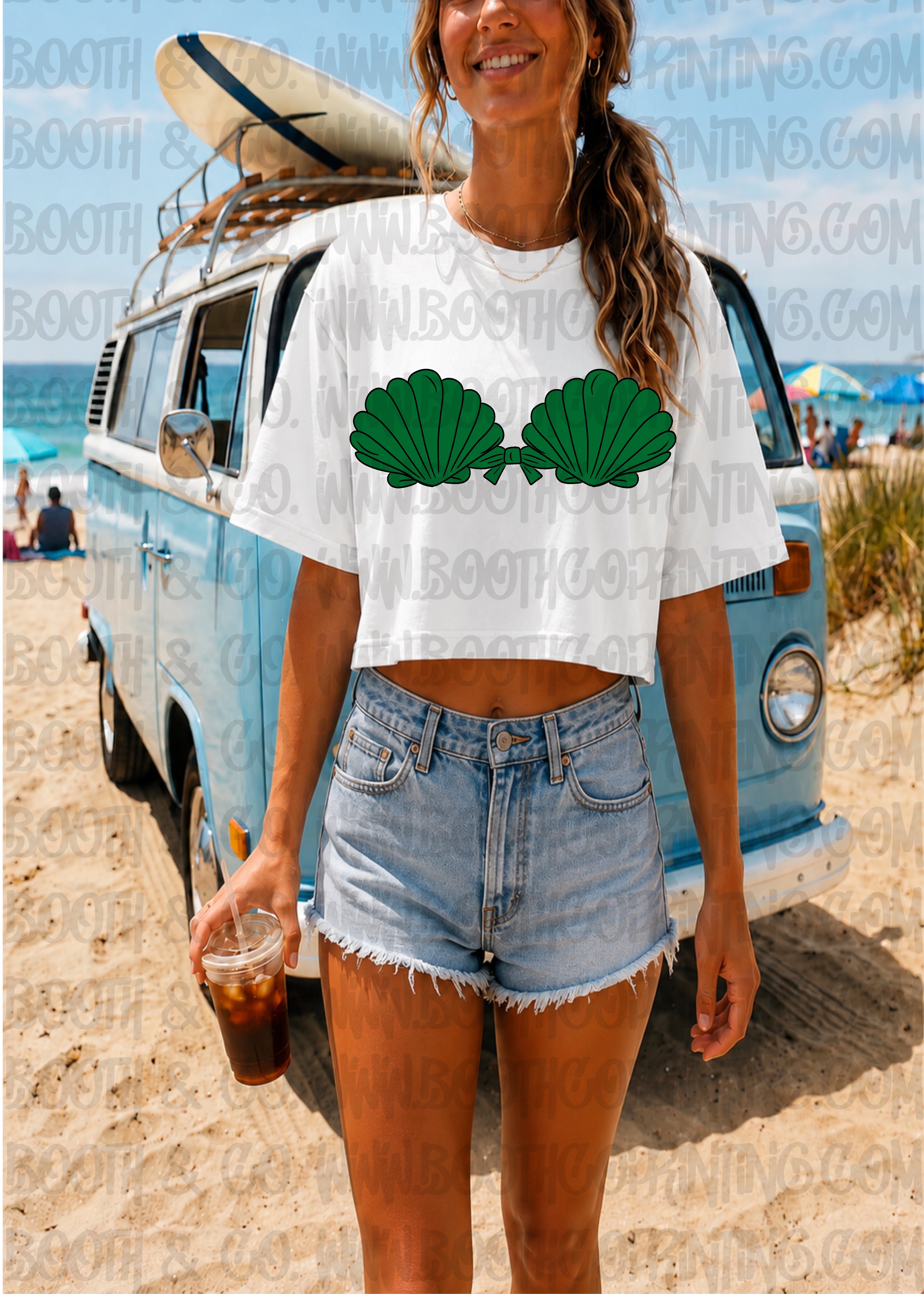 Shell Top Bathing Suit- Kelly Green