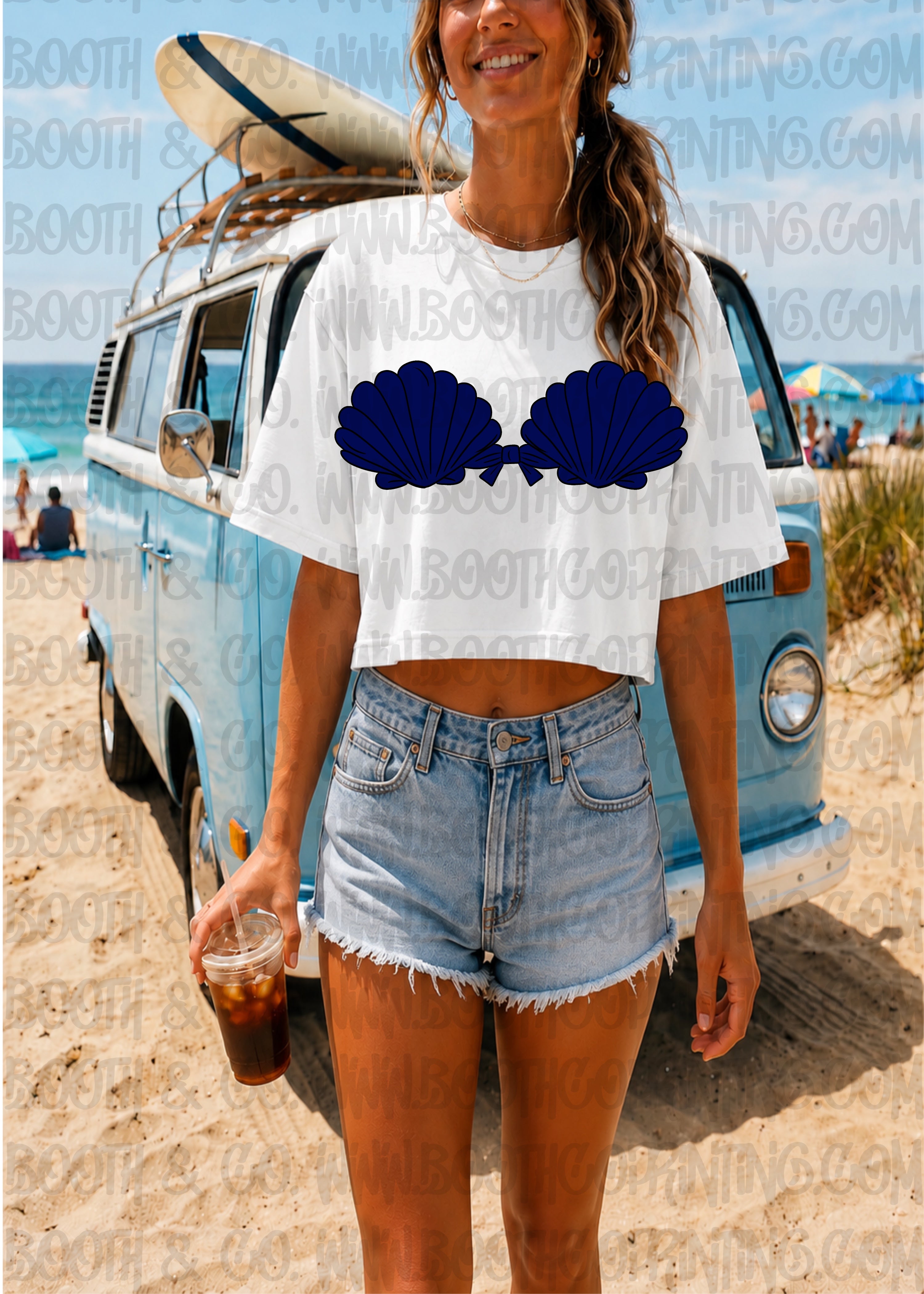 Shell Top Bathing Suit- Navy