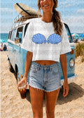 Shell Top Bathing Suit- Carolina Blue