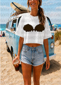 Shell Top Bathing Suit- Brown