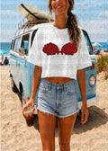 Shell Top Bathing Suit- Crimson