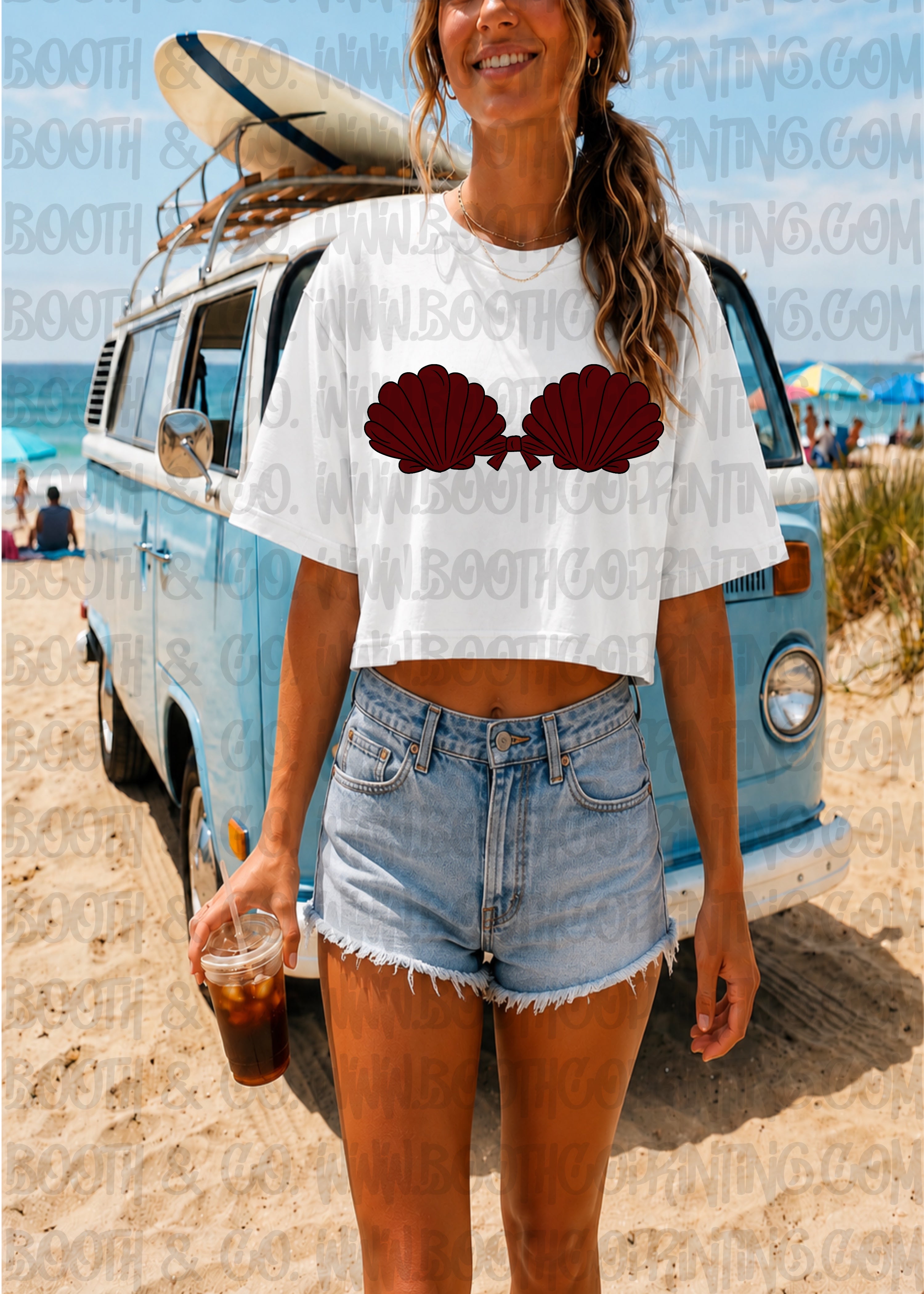 Shell Top Bathing Suit- Maroon