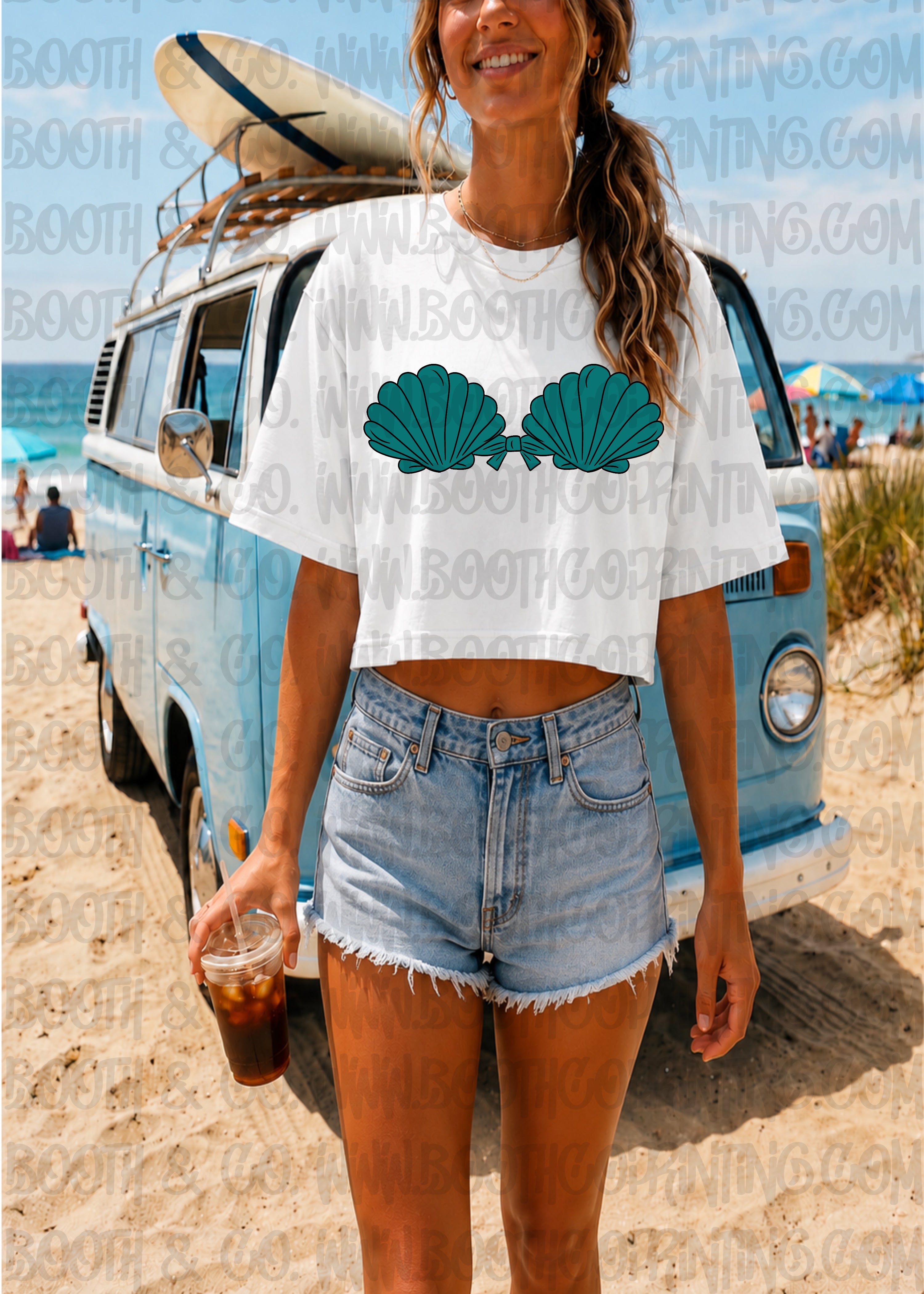 Shell Top Bathing Suit- Teal