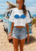 Shell Top Bathing Suit- Cyan Blue