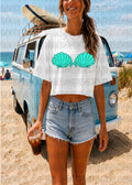 Shell Top Bathing Suit- Aqua