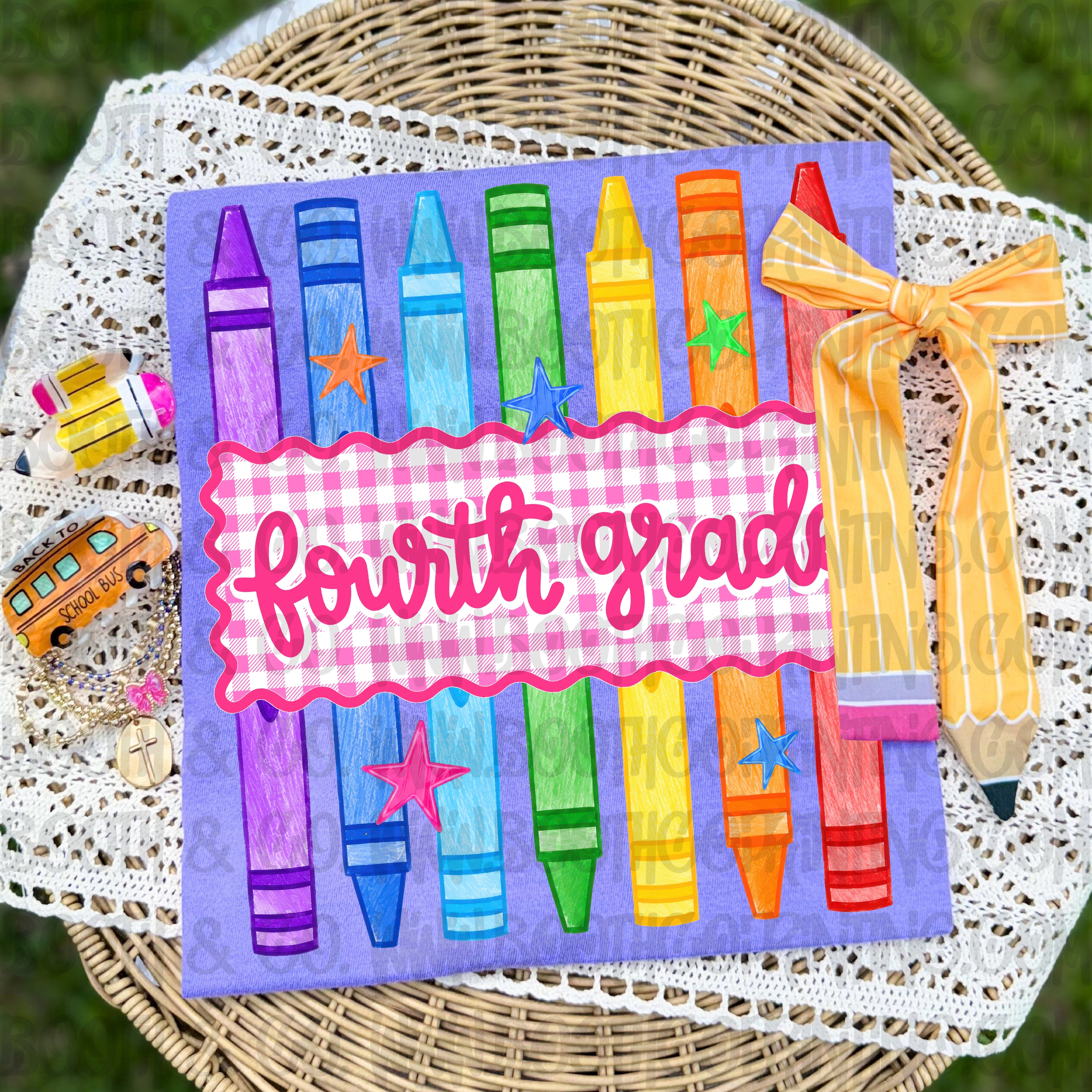 Crayon Grade Plate- Fourth Grade
