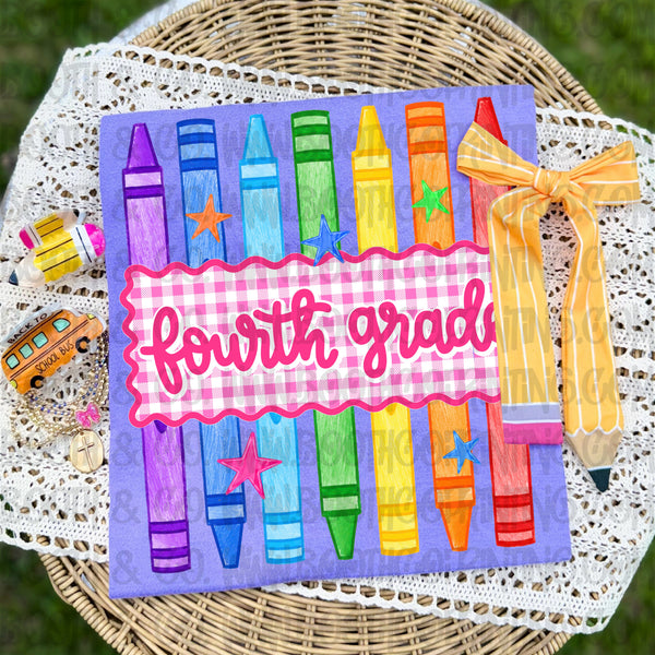 Crayon Grade Plate- Fourth Grade