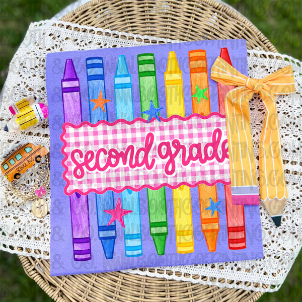 Crayon Grade Plate- Second Grade