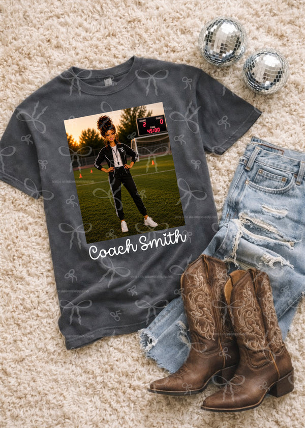 Brunette Soccer Coach Barbie (Black)- Custom Name